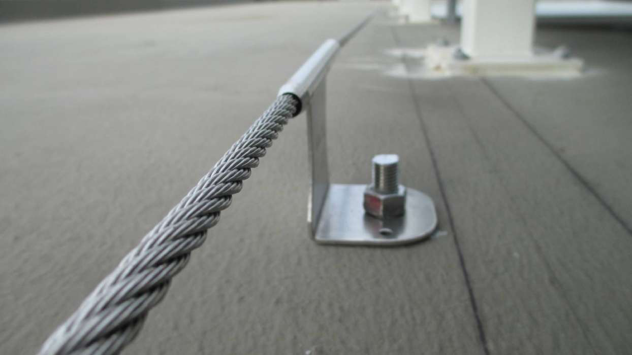 A static line anchor which forms part of many fall protection systems that we installed across Melbourne.