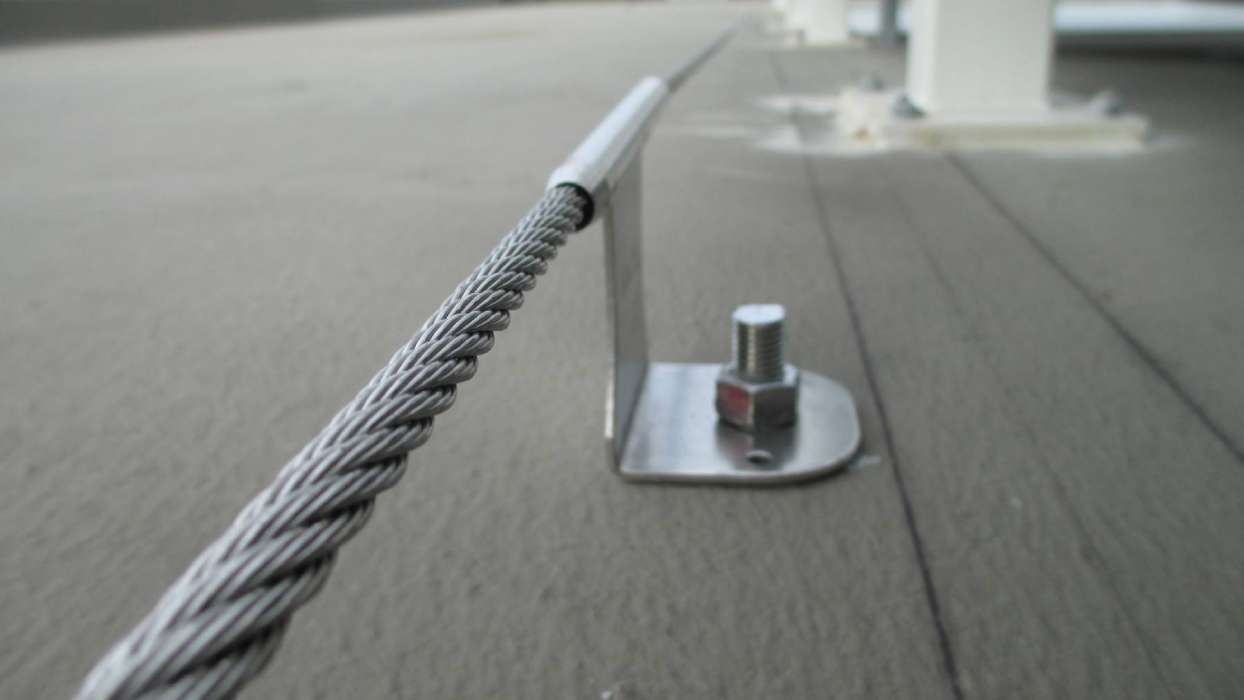 A static line anchor which forms part of many fall protection systems in Melbourne.